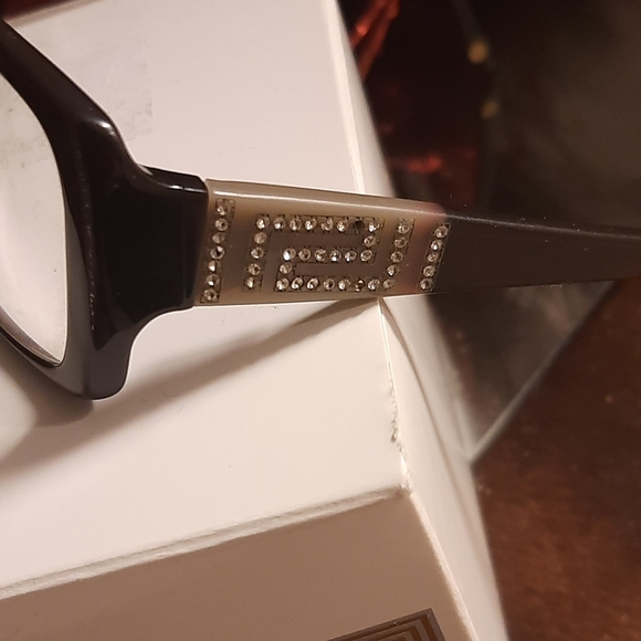 VERSACE AUTH SWAROVSKI CRYSTAL LOGO VINTAGE EYEGLASSES - Picture 4 of 12